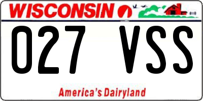 WI license plate 027VSS
