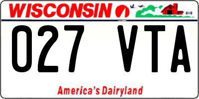 WI license plate 027VTA