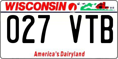 WI license plate 027VTB
