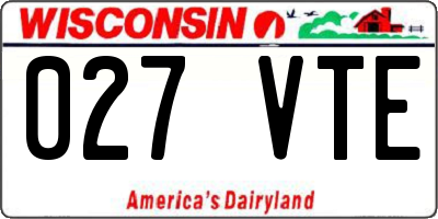 WI license plate 027VTE