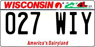 WI license plate 027WIY