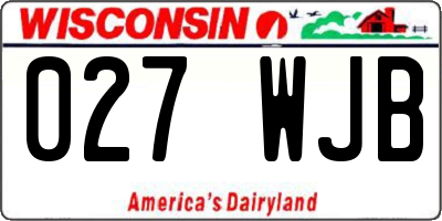WI license plate 027WJB