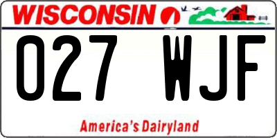 WI license plate 027WJF