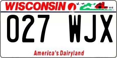 WI license plate 027WJX