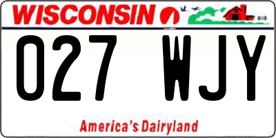 WI license plate 027WJY