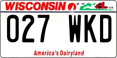 WI license plate 027WKD