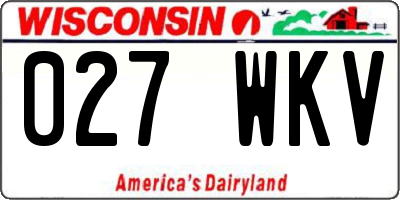 WI license plate 027WKV