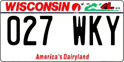 WI license plate 027WKY