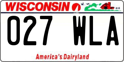 WI license plate 027WLA