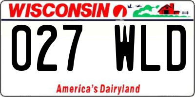 WI license plate 027WLD