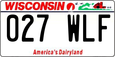 WI license plate 027WLF
