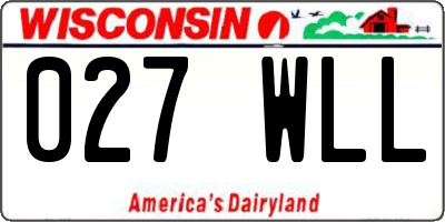 WI license plate 027WLL
