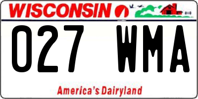 WI license plate 027WMA