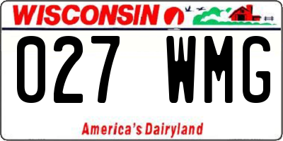 WI license plate 027WMG