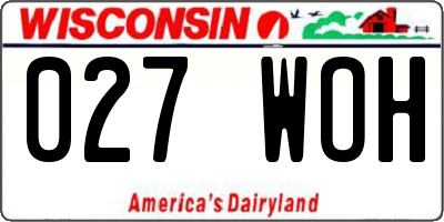 WI license plate 027WOH