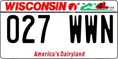 WI license plate 027WWN