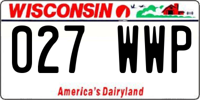 WI license plate 027WWP