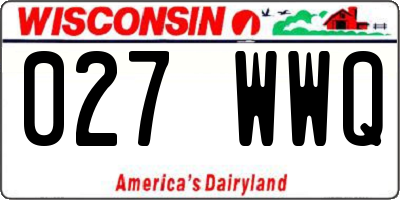 WI license plate 027WWQ