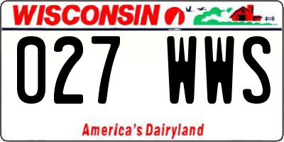 WI license plate 027WWS