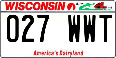 WI license plate 027WWT