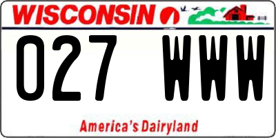 WI license plate 027WWW