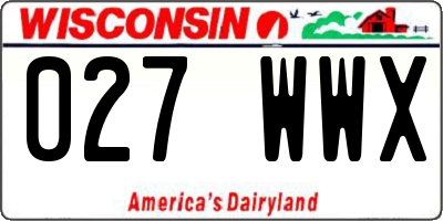 WI license plate 027WWX