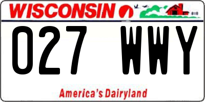 WI license plate 027WWY