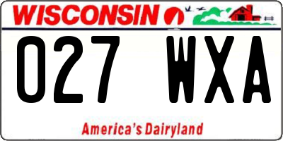 WI license plate 027WXA