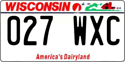 WI license plate 027WXC