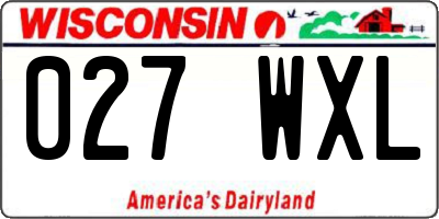 WI license plate 027WXL