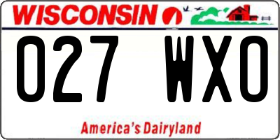 WI license plate 027WXO