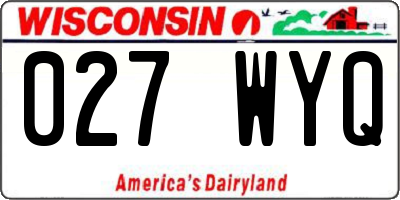 WI license plate 027WYQ
