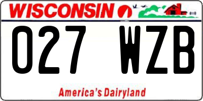 WI license plate 027WZB