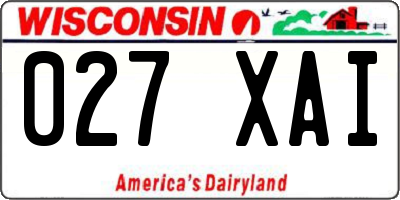 WI license plate 027XAI