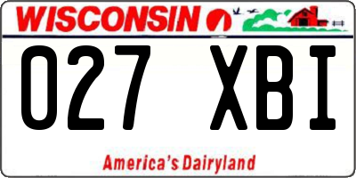 WI license plate 027XBI