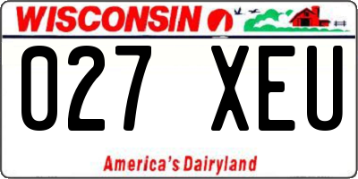 WI license plate 027XEU