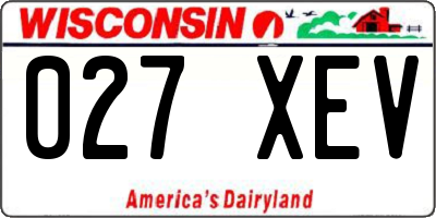 WI license plate 027XEV