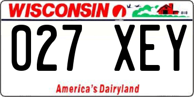 WI license plate 027XEY