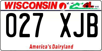 WI license plate 027XJB