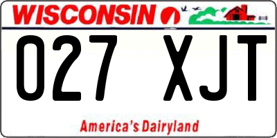 WI license plate 027XJT