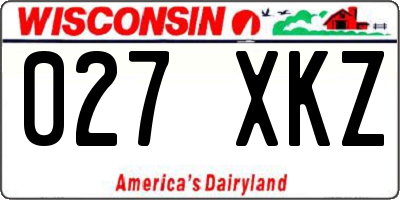 WI license plate 027XKZ