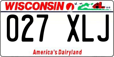 WI license plate 027XLJ