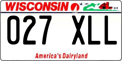 WI license plate 027XLL