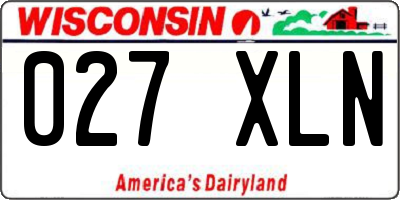 WI license plate 027XLN