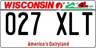 WI license plate 027XLT