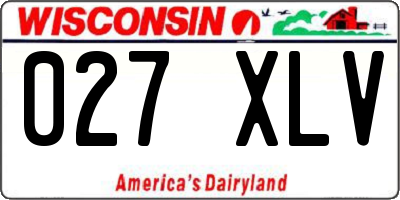 WI license plate 027XLV