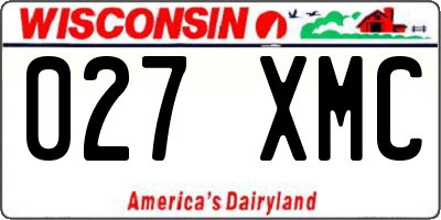 WI license plate 027XMC
