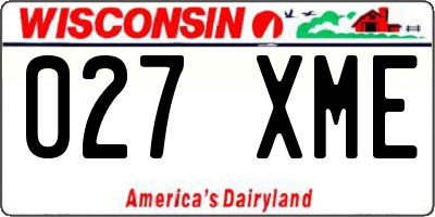 WI license plate 027XME