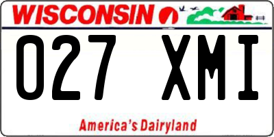 WI license plate 027XMI