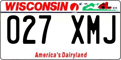 WI license plate 027XMJ